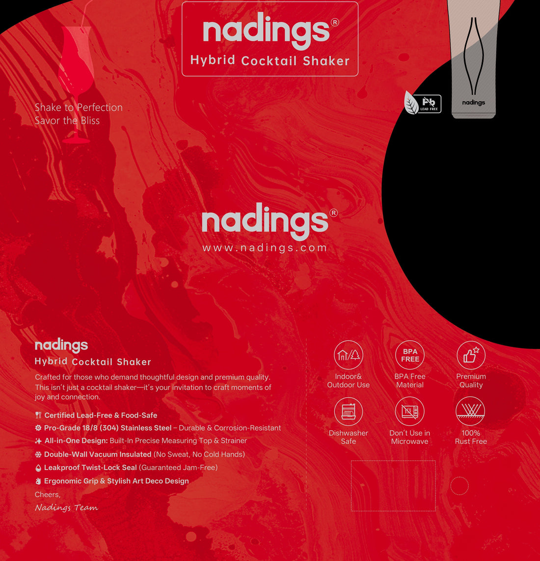 Nadings Hybrid Cocktail Shaker | All-New Design Coming Soon
