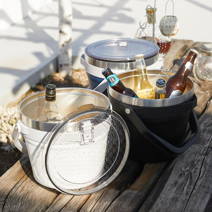 7L Vacuum Insulated Ice Bucket with Lid and Scoop&Tong