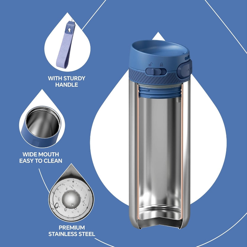 17oz Vacuum Insulated Stainless Steel Coffee Tumbler with Push Button Lid & Leakproof