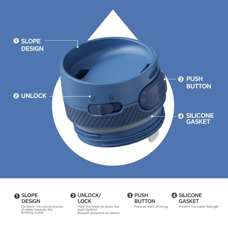 17oz Vacuum Insulated Stainless Steel Coffee Tumbler with Push Button Lid & Leakproof