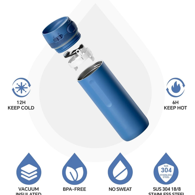 17oz Vacuum Insulated Stainless Steel Coffee Tumbler with Push Button Lid & Leakproof