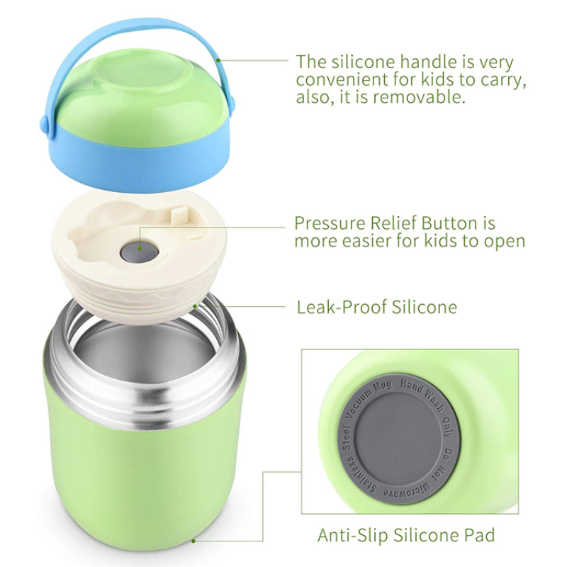 16oz Insulated Food Jar with Foldable Spoon