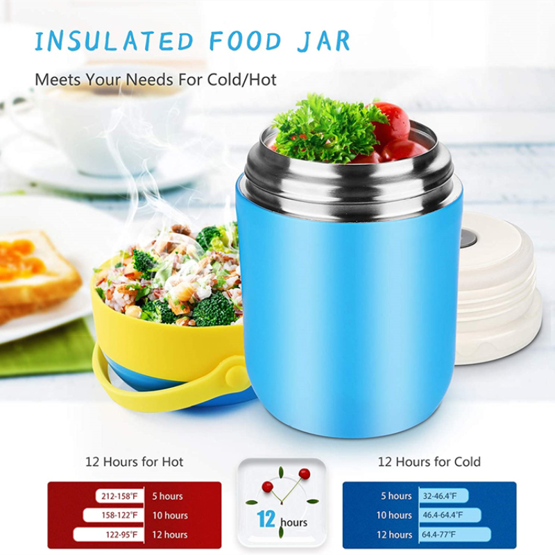 16oz Insulated Food Jar with Foldable Spoon