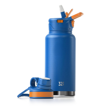 32oz Vacuum Insulated Stainless Steel Water Bottle with 3 Leak-Proof Lid Options