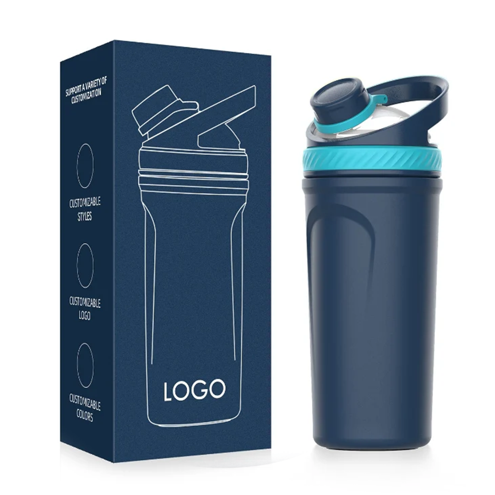 24oz Vacuum Insulated Stainless Steel Shaker Bottle